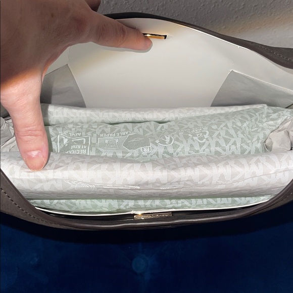 NWT Michael Kors Brown Nolita Leather Hobo Bag Large - Picture 12 of 16